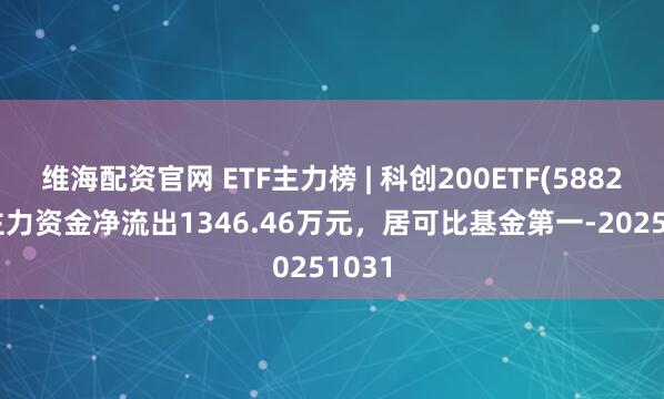 维海配资官网 ETF主力榜 | 科创200ETF(588230)主力资金净流出1346.46万元，居可比基金第一-20251031